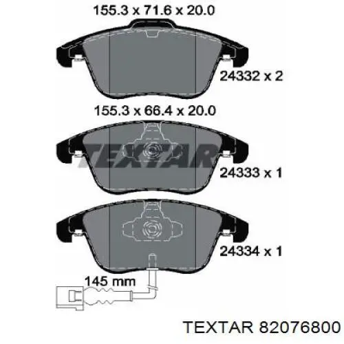 Conjunto De Muelles Almohadilla Discos Delanteros 82076800 Textar