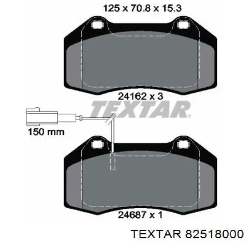 Комплект пружинок крепления дисковых колодок передних TEXTAR 82518000