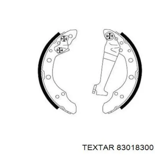 Колодки тормозные задние барабанные, в сборе с цилиндрами, комплект 83018300 Textar
