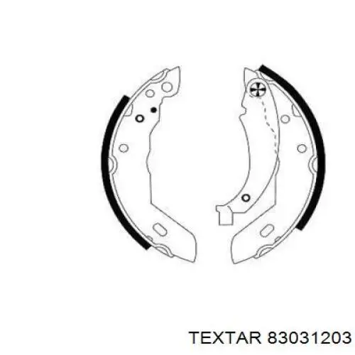 Задние барабанные колодки 83031203 Textar