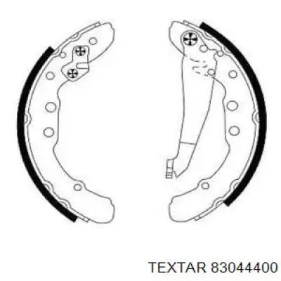 Колодки тормозные задние барабанные, в сборе с цилиндрами, комплект 83044400 Textar