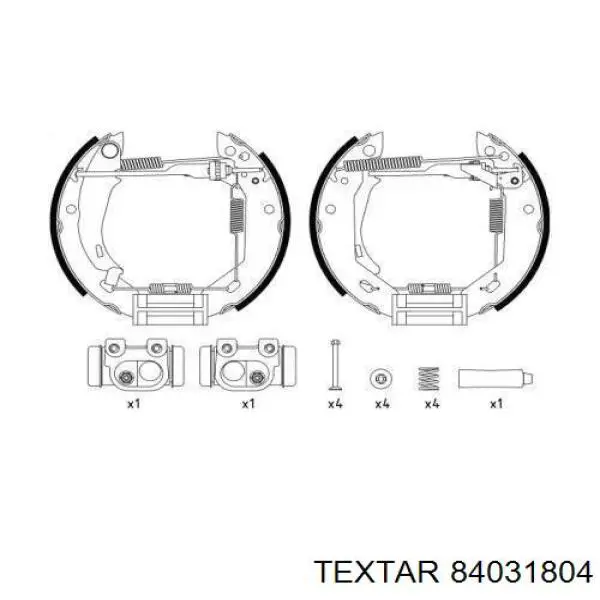 Задние барабанные колодки 84031804 Textar