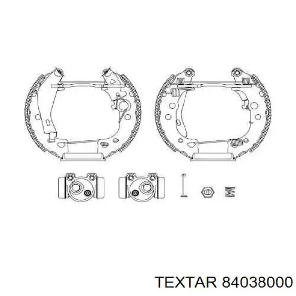 Задние барабанные колодки 84038000 Textar