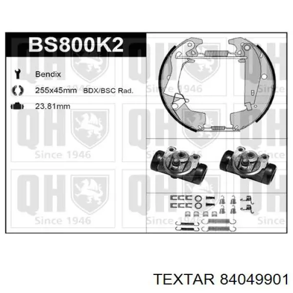 Задние барабанные колодки 84049901 Textar