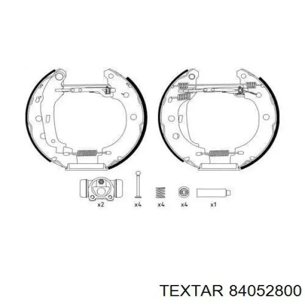 Колодки тормозные задние барабанные, в сборе с цилиндрами, комплект 84052800 Textar