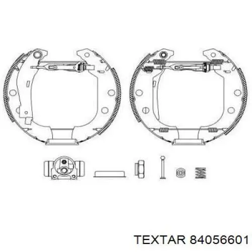 Задние барабанные колодки 84056601 Textar