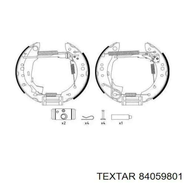 Задние барабанные колодки 84059801 Textar