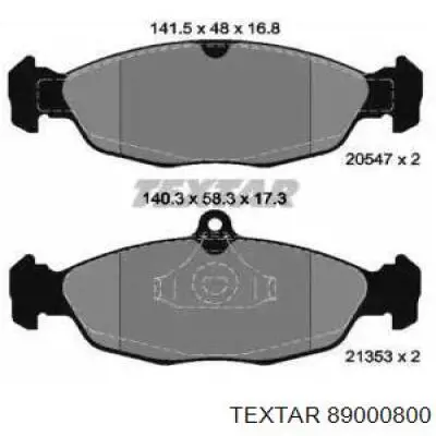 Передние тормозные колодки 89000800 Textar