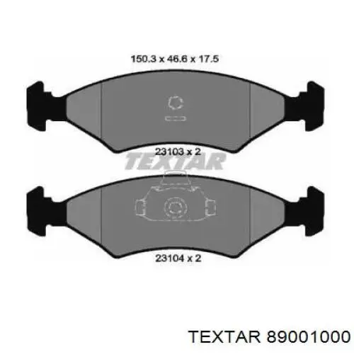 Передние тормозные колодки 89001000 Textar