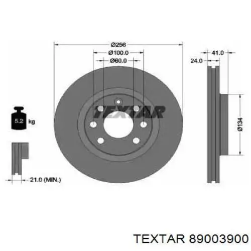 Передние тормозные колодки 89003900 Textar