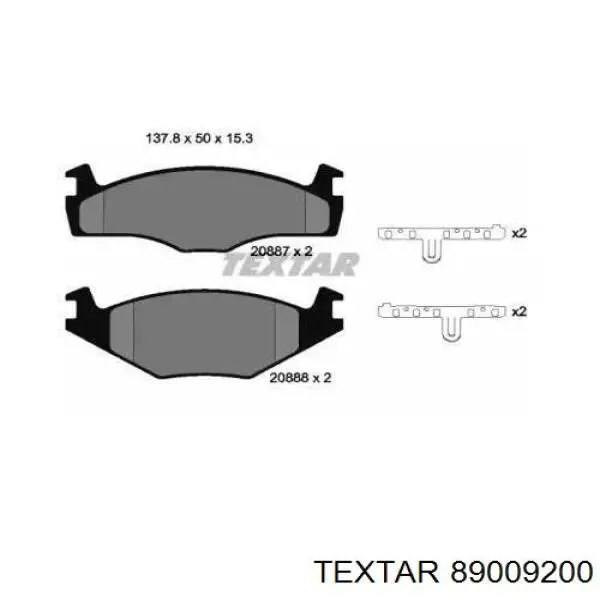 Передние тормозные диски 89009200 Textar