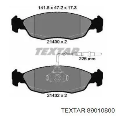 Передние тормозные колодки 89010800 Textar