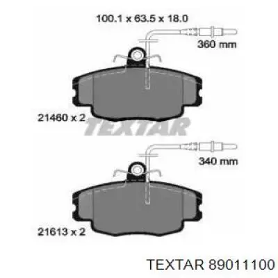 Передние тормозные колодки 89011100 Textar