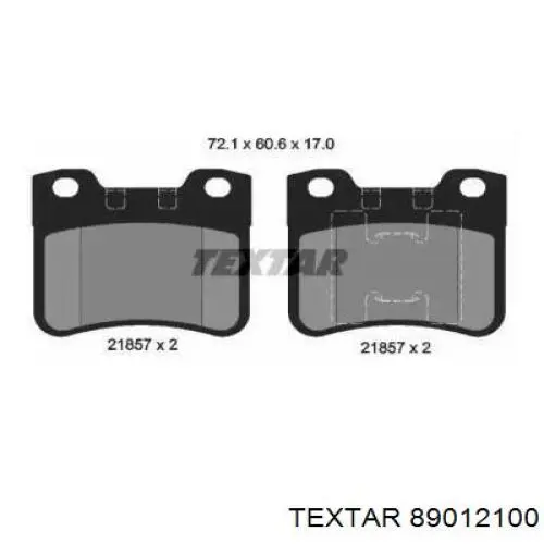 Передние тормозные колодки 89012100 Textar