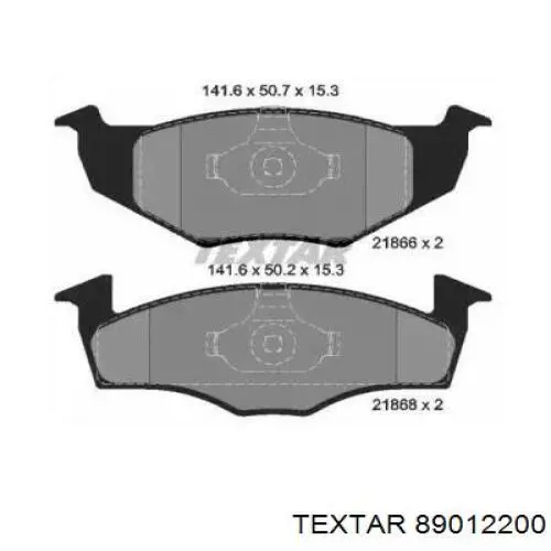 Передние тормозные колодки 89012200 Textar