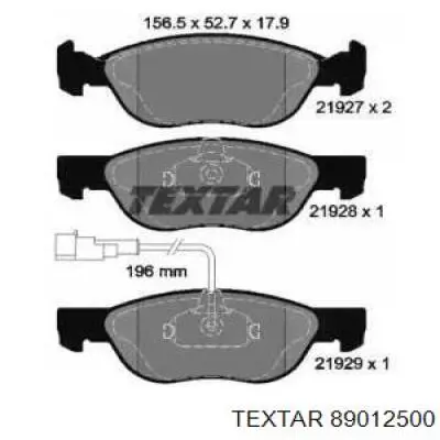 Передние тормозные колодки 89012500 Textar