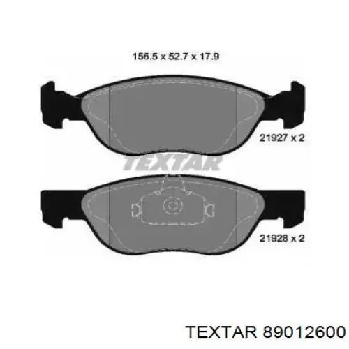 Передние тормозные колодки 89012600 Textar