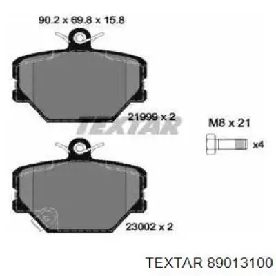 Передние тормозные колодки 89013100 Textar