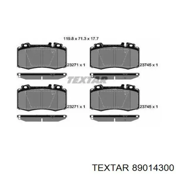 Передние тормозные колодки 89014300 Textar