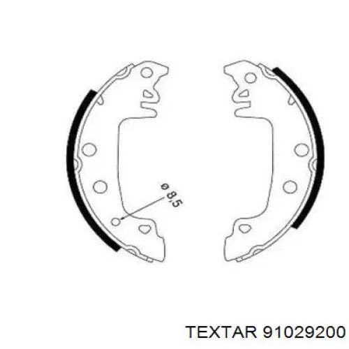 Задние барабанные колодки 91029200 Textar