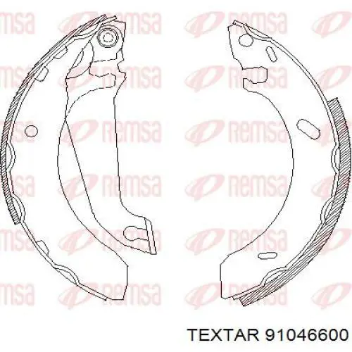 Задние барабанные колодки 91046600 Textar
