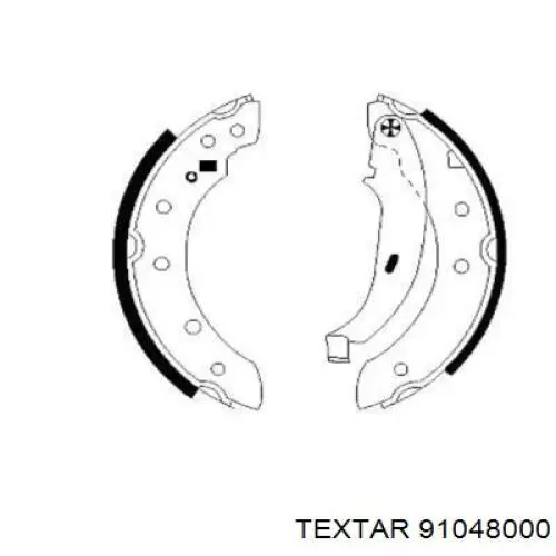 Колодки тормозные задние барабанные, в сборе с цилиндрами, комплект 91048000 Textar