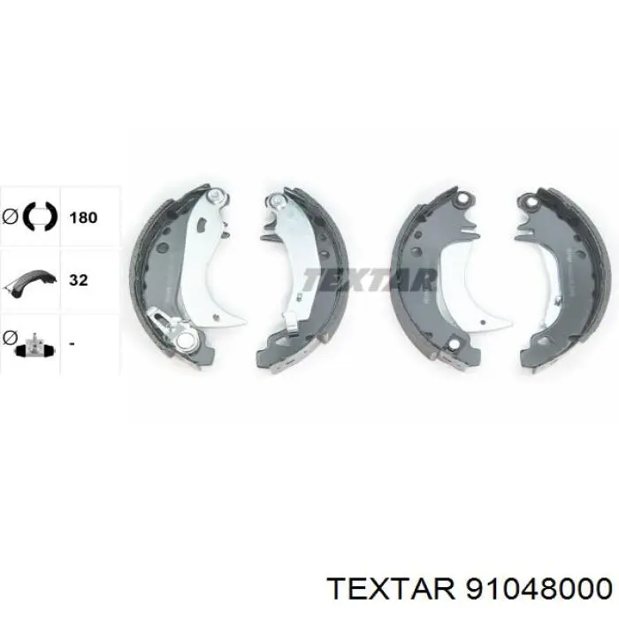 Купить 91048000 Textar Задние барабанные тормозные колодки