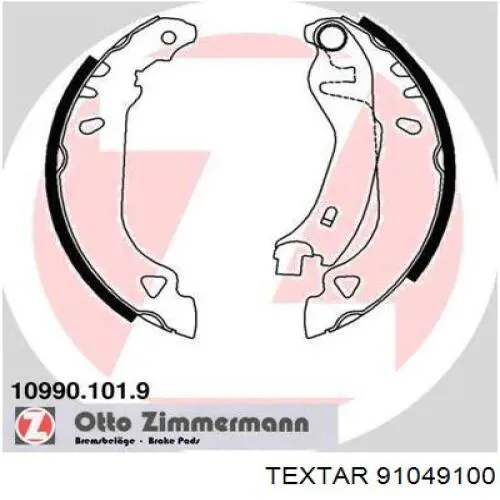 Купить 91049100 Textar Задние барабанные тормозные колодки