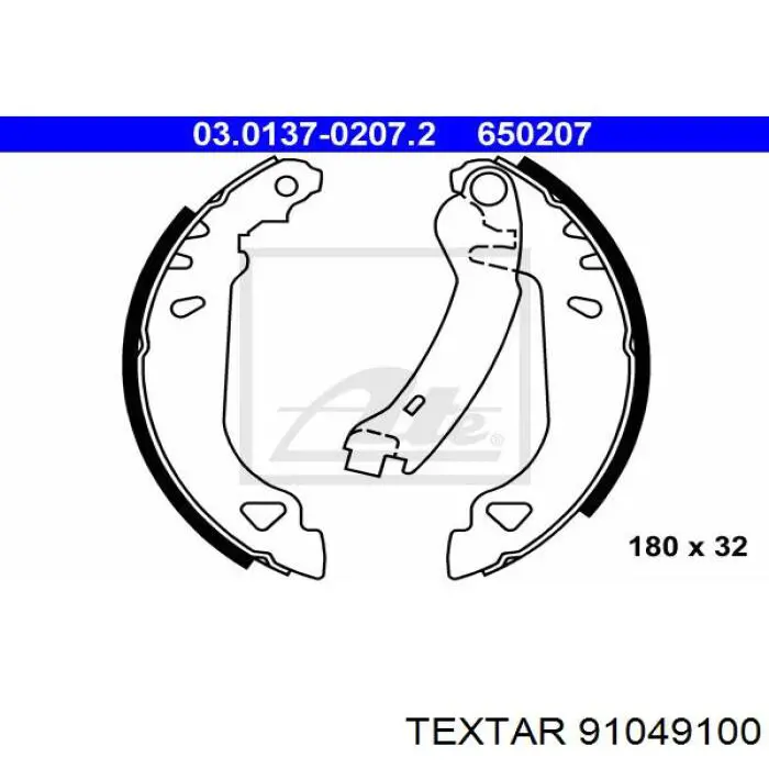 Задние барабанные колодки 91049100 Textar