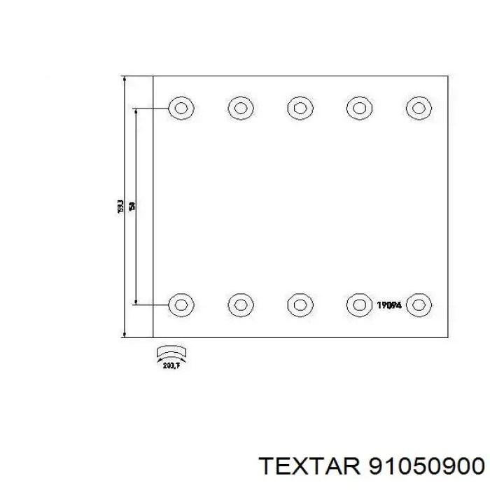 Задние барабанные колодки 91050900 Textar