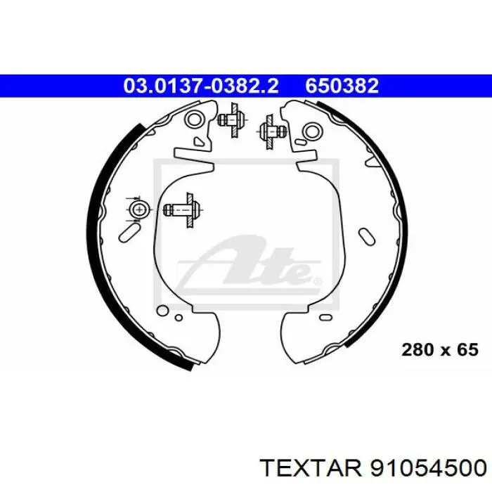 Купить 91054500 Textar Задние барабанные тормозные колодки
