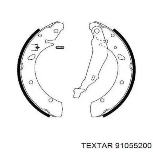 91055200 Textar задние барабанные колодки