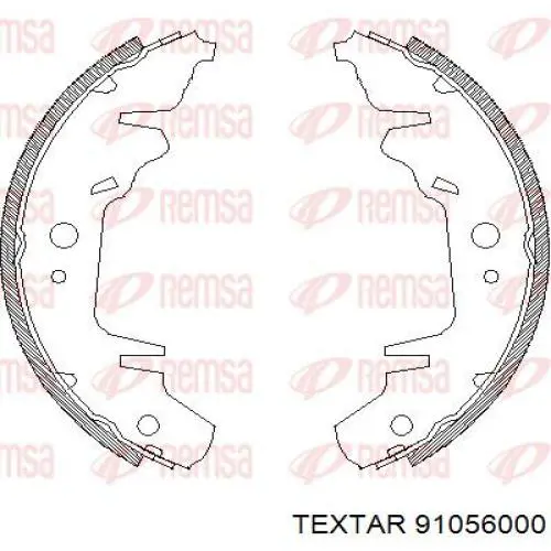 Колодки тормозные задние барабанные TEXTAR 91056000