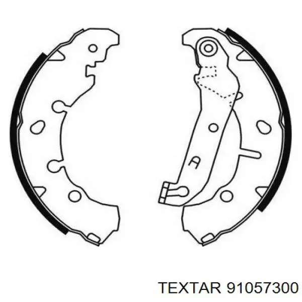 Задние барабанные колодки 91057300 Textar