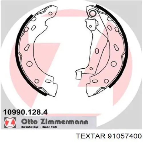 Задние барабанные колодки 91057400 Textar