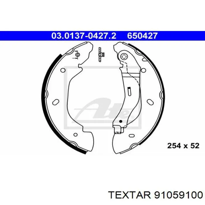 Задние барабанные колодки 91059100 Textar