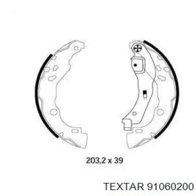 Задние барабанные колодки 91060200 Textar