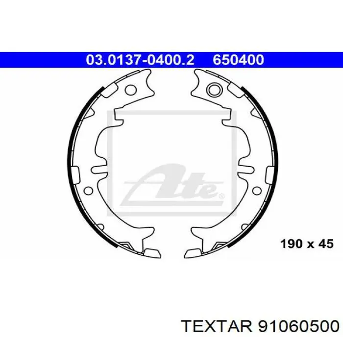Колодки ручника 91060500 Textar