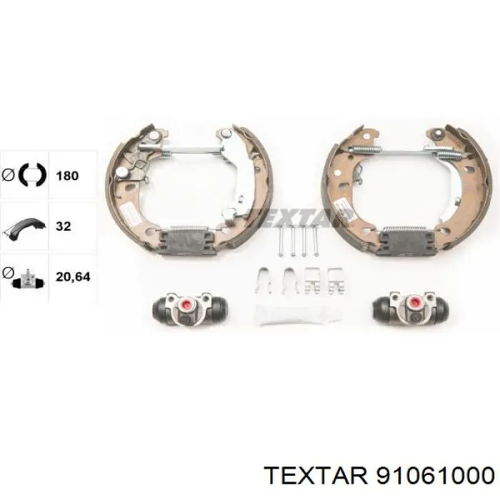 Купить 91061000 Textar Задние барабанные тормозные колодки
