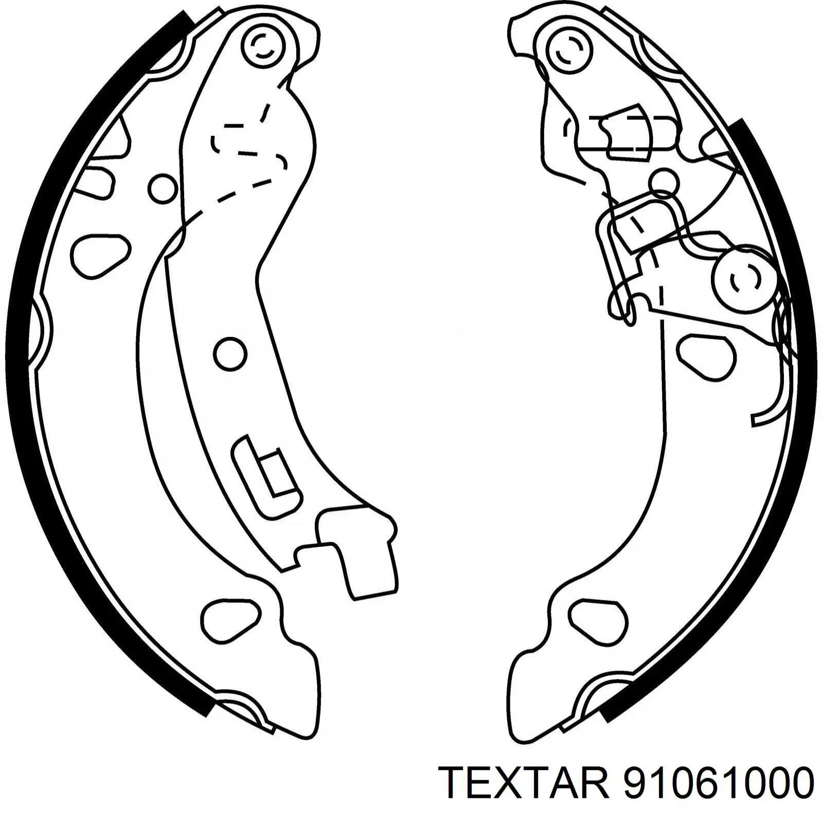 91061000 Textar Барабанные тормозные колодки