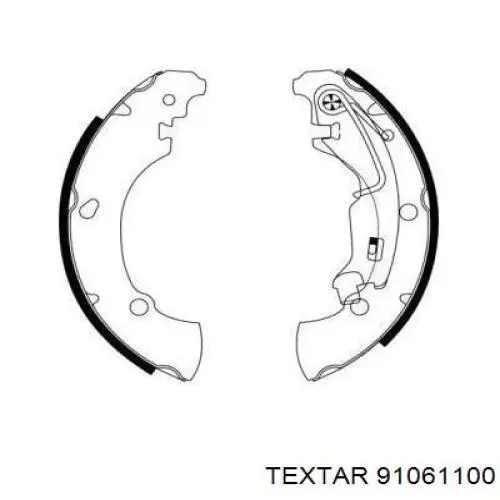 Задние барабанные колодки 91061100 Textar