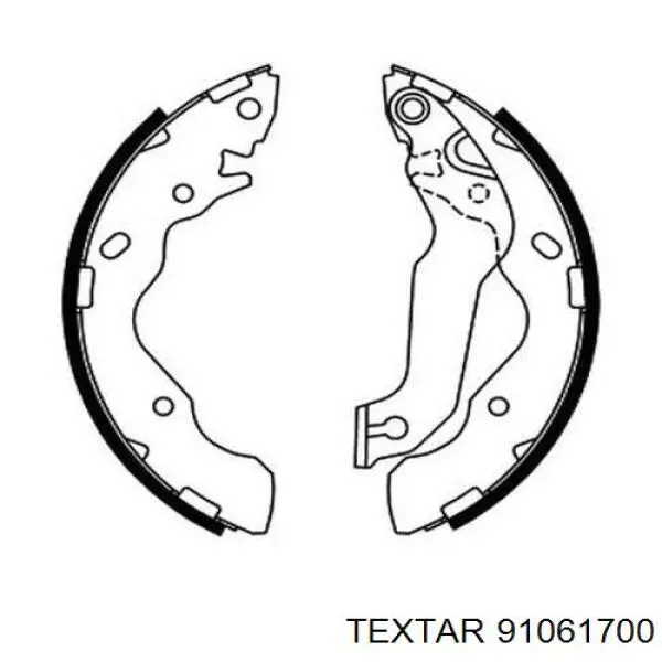 Купить 91061700 Textar Задние барабанные тормозные колодки