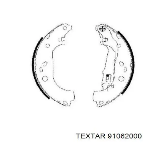 Купить 91062000 Textar Задние барабанные тормозные колодки