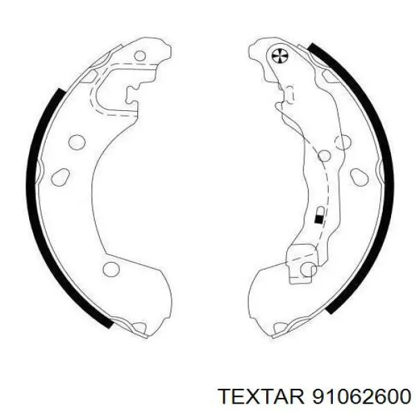 Задние барабанные колодки 91062600 Textar