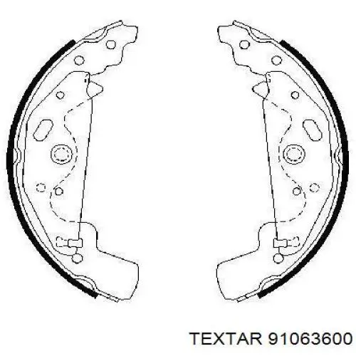 Купить 91063600 Textar Задние барабанные тормозные колодки