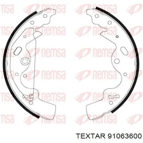 Задние барабанные колодки 91063600 Textar