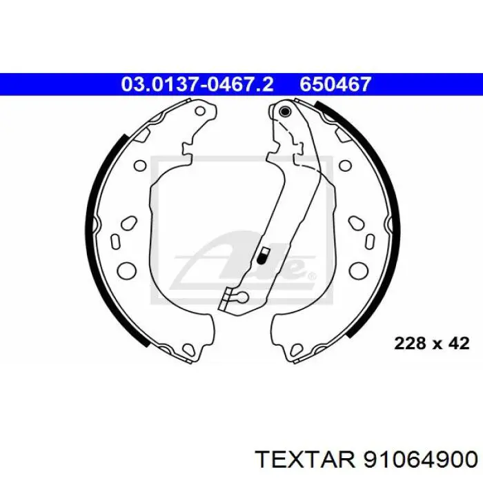 Купить 91064900 Textar Задние барабанные тормозные колодки