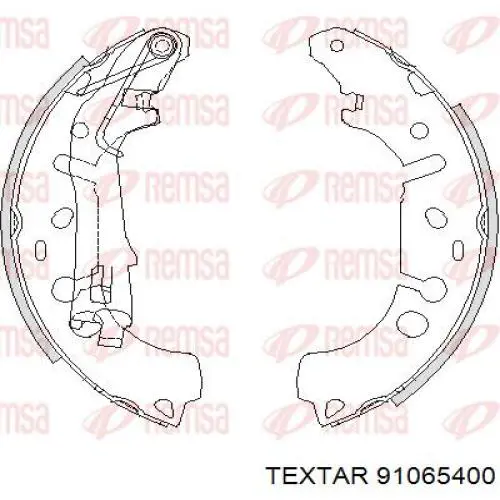 91065400 Textar Барабанные тормозные колодки