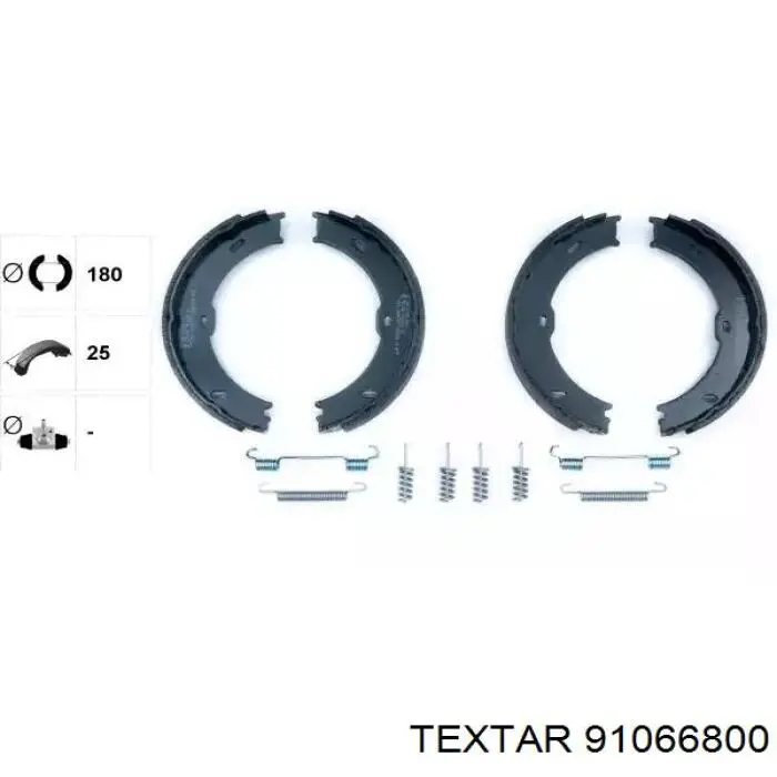 91066800 Textar колодки ручника (стояночного тормоза)