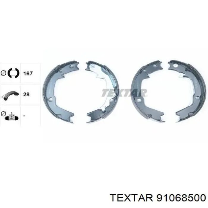 Тормозные колодки стояночного тормоза Textar 91068500 цена, от 19.13 USD